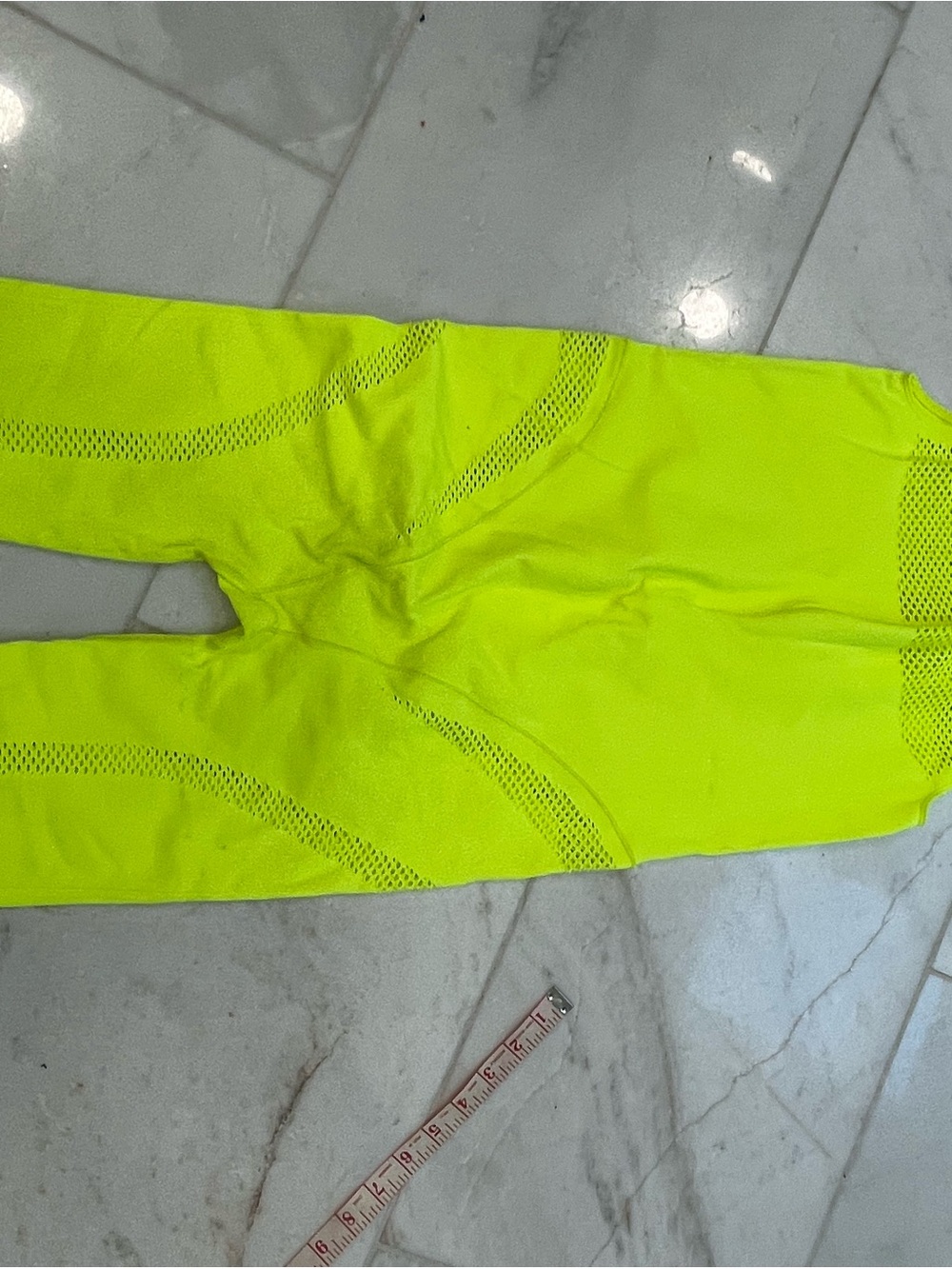 Beyonce Adidas X IVY PARK Neon Yellow Mesh-Panel Halter Jumpsuit size XL - Picture 11 of 15